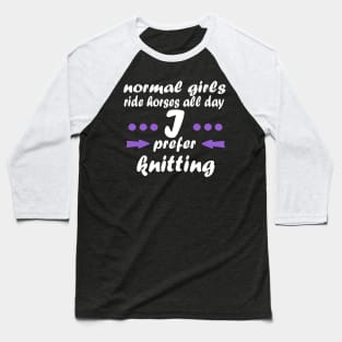 Knitting girls hobby wool woolball children Baseball T-Shirt